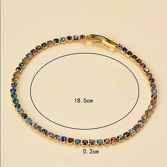 Gold Multicolor Gemstone Bracelet - Picture 7 of 7